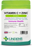 Vitamin C + Zinc Tablets 90 Pack Lindens Heath + Nutrition 90 